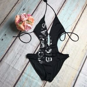 Victoria's Secret Black silver Monokini open back